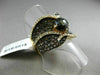ESTATE WIDE 2.85CT DIAMOND & ORANGE SAPPHIRE 18KT ROSE GOLD CRISS CROSS FUN RING