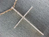 ESTATE LARGE .29CT DIAMOND 18KT ROSE GOLD 3D CLASSIC CROSS PENDANT