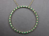 EXTRA LARGE 1.11CT DIAMOND & AAA EMERALD 14K YELLOW GOLD CIRCLE OF LIFE NECKLACE