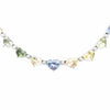 40.78CT DIAMOND & AAA MULTI COLOR SAPPHIRE 18KT WHITE GOLD LOVE TENNIS NECKLACE