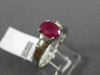 ESTATE .70CT DIAMOND & AAA RUBY 14KT WHITE GOLD 3D OVAL BAGUETTE ENGAGEMENT RING
