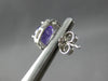 1.08CT DIAMOND & AAA AMETHYST 14KT WHITE GOLD CUSHION & ROUND HALO STUD EARRINGS