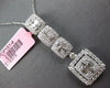 LARGE 2.55CT DIAMOND 18KT WHITE GOLD BAGUETTE ELONGATED SQUARE FLOATING PENDANT