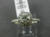 ESTATE .81CT DIAMOND 14K WHITE GOLD 3D SQUARE HALO SEMI ETERNITY ENGAGEMENT RING
