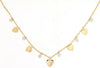 ESTATE .11CT DIAMOND 14KT YELLOW GOLD 3D MULTI HEART BY THE YARD LOVE NECKLACE