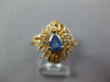 WIDE .84CT DIAMOND & AAA SAPPHIRE 14KT YELLOW GOLD PEAR SHAPE FLOWER LOVE RING
