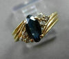 ESTATE .50CT DIAMOND & AAA MARQUISE SAPPHIRE 14KT YELLOW GOLD SWIRL RING #22355