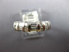 ESTATE 1.0CT DIAMOND 14KT WHITE GOLD 3D ROUND & BAGUETTE 2 ROW ANNIVERSARY RING