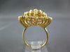 EXTRA LARGE 4CT DIAMOND 14KT YELLOW GOLD MULTI ROW OVAL CLUSTER FUN RING #27286