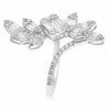 ESTATE LARGE 1.27CT DIAMOND 18KT WHITE GOLD ROUND & BAGUETTE MULTI LEAF FUN RING