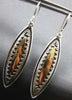 ESTATE LARGE 22KT YELLOW GOLD & SILVER LEAF FILIGREE LEVERBACK HANGING EARRINGS