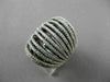 ESTATE MASSIVE 2.60CTW BLACK & WHITE DIAMOND 18KT WHITE GOLD MULTI ROW FUN RING