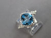 3.6CT DIAMOND & AAA BLUE TOPAZ 14KT WHITE GOLD 3D FILIGREE HALO ENGAGEMENT RING