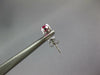 ESTATE .80CT DIAMOND & AAA RUBY 14KT WHITE GOLD 3D OVAL & ROUND STUD EARRINGS