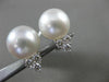 ESTATE .60CT DIAMOND 18K WHITE GOLD AAA SOUTH SEA PEARL 3 STONE CLIP ON EARRINGS