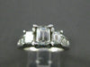 ESTATE 1.90CT EMERALD & PRINCESS DIAMOND 18KT WHITE GOLD ENGAGEMENT RING #23093