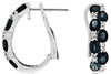 WIDE 3.11CT DIAMOND & AAA SAPPHIRE 14KT WHITE GOLD OVAL & ROUND CLIP ON EARRINGS