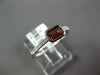 ESTATE .74CT DIAMOND & AAA GARNET 14KT WHITE GOLD 3D EMERALD CUT BEZEL FUN RING