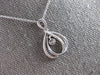 ESTATE .21CT DIAMOND 14KT WHITE GOLD 3D FLOWER TEAR DROP FUN FLOATING PENDANT