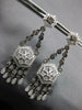 1.62CT WHITE & CHOCOLATE FANCY DIAMOND 14KT WHITE GOLD HEXAGON HANGING EARRINGS