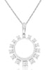 .50CT DIAMOND 14KT WHITE GOLD 3D ROUND GRADUATING CIRCLE OF LIFE LOVE NECKLACE