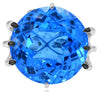 EXTRA LARGE 68.06CT DIAMOND & AAA BLUE TOPAZ 18KT WHITE GOLD 3D AQUATIC FUN RING