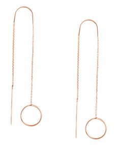 ESTATE 14KT ROSE GOLD 3D CIRCULAR DOUBLE SIDED CHANDELIER FUN HANGING EARRINGS