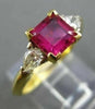 ESTATE 1.74CT DIAMOND & RUBALITE 18KT TWO TONE GOLD 3D FILIGREE ENGAGEMENT RING