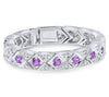 ESTATE .47CT DIAMOND & AAA PINK RUBY 14KT WHITE GOLD TRIANGULAR GEOMETRICAL RING