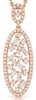 .74CT DIAMOND 14K ROSE GOLD 3D ROUND & BAGUETTE DOUBLE OVAL FUN FLOATING PENDANT