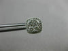 ESTATE .83CT DIAMOND 18K WHITE GOLD 3D SQUARE CLASSIC HALO CLUSTER STUD EARRINGS