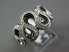 ESTATE WIDE .50CT WHITE & BLACK DIAMOND 14KT WHITE GOLD 3D MULTI WAVE FUN RING