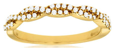 ESTATE .23CT DIAMOND 14KT YELLOW GOLD 3D CLASSIC ROUND INFINITY ANNIVERSARY RING