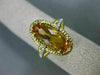 ESTATE WIDE 2.78CT DIAMOND & AAA CITRINE 14KT YELLOW GOLD FILIGREE OVAL FUN RING