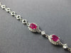 ESTATE 2.41CT DIAMOND & AAA RUBY 18KT WHITE GOLD OVAL HALO CLASSIC LOVE BRACELET