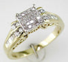 ESTATE .50CT DIAMOND 14KT YELLOW GOLD ROUND PRINCESS & BAGUETTE FRIENDSHIP RING
