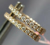 ESTATE .42CT DIAMOND 14K ROSE GOLD 3D ROUND CLASSIC OVAL HUGGIE HANGING EARRINGS