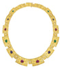 LARGE 11.5CT DIAMOND & AAA MULTI GEM 18KT YELLOW GOLD EGYPTIAN ETERNITY NECKLACE