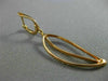 ESTATE .60CT ROUND DIAMOND 18KT YELLOW GOLD 3D LEAF HUGGIE OPEN HANGING EARRINGS