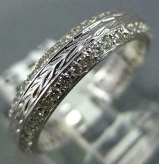 ANTIQUE .50CT DIAMOND 18K WHITE GOLD 3D FILIGREE ETERNITY ANNIVERSARY RING #1195