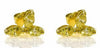 ESTATE 1.31CT FANCY YELLOW DIAMOND 18KT YELLOW GOLD 3 STONE FLOWER STUD EARRINGS