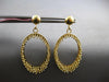ESTATE 14KT YELLOW GOLD 3D OVAL CHANDELIER FUN HANGING EARRINGS