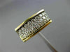 ESTATE WIDE .93CT DIAMOND 18K WHITE & YELLOW GOLD THREE ROW RECTANGULAR RING 138