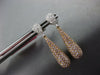 1.29CT WHITE & PINK DIAMOND 18KT WHITE & ROSE GOLD 3D TEAR DROP HANGING EARRINGS