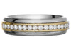 .65CT DIAMOND 18KT 2 TONE GOLD CLASSIC CHANNEL UNISEX WEDDING ANNIVERSARY RING