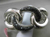 ESTATE EXTRA WIDE 1.80CT BLACK DIAMOND 14K WHITE GOLD LOVE KNOT BANGLE BRACELET