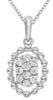 .18CT DIAMOND 14K WHITE GOLD 3D ROUND CLUSTER OVAL FILIGREE FUN FLOATING PENDANT