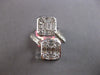 EXTRA LARGE 3.06CT DIAMOND 18KT WHITE GOLD ROUND & BAGUETTE DOUBLE SQUARE RING