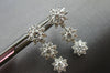 1.46CT DIAMOND 14KT WHITE GOLD MULTI FLOWER PAST PRESENT FUTURE HANGING EARRINGS