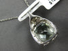4.06CT DIAMOND & AAA GREEN AMETHYST 14KT WHITE GOLD 3D SQUARE FLOATING PENDANT